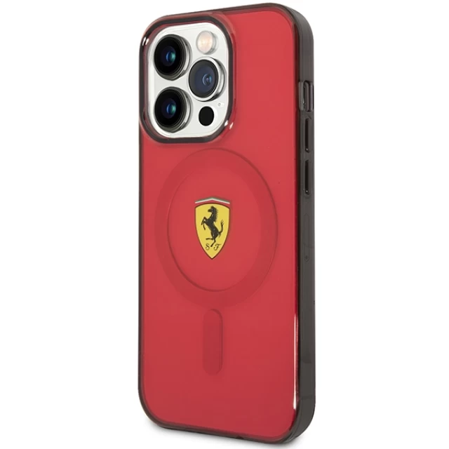 Чохол Ferrari Translucent для iPhone 14 Pro Max Red with MagSafe (FEHMP14XURKR)