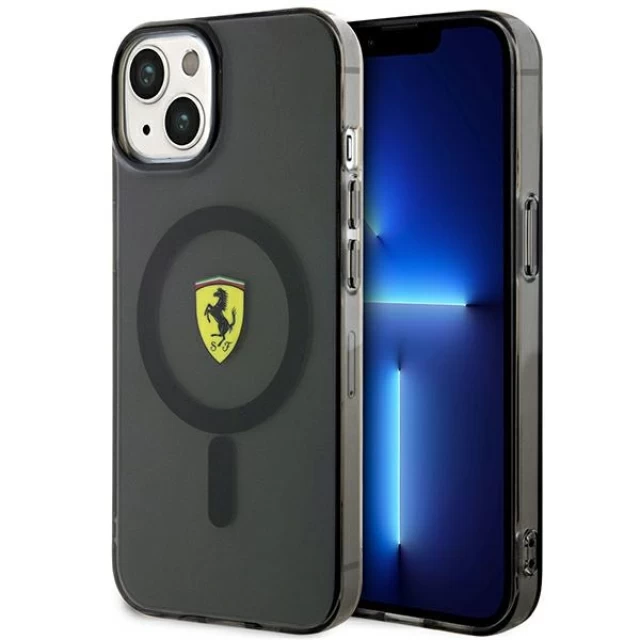 Чехол Ferrari Translucent для iPhone 14 Black with MagSafe (FEHMP14SURKK)