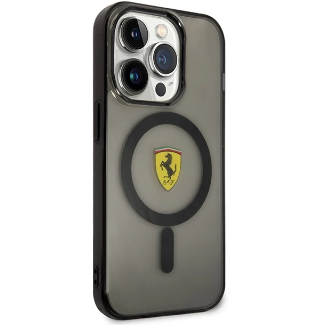 Чохол Ferrari Translucent для iPhone 14 Pro Black with MagSafe (FEHMP14LURKK)