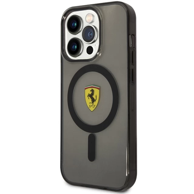 Чохол Ferrari Translucent для iPhone 14 Pro Max Black with MagSafe (FEHMP14XURKK)