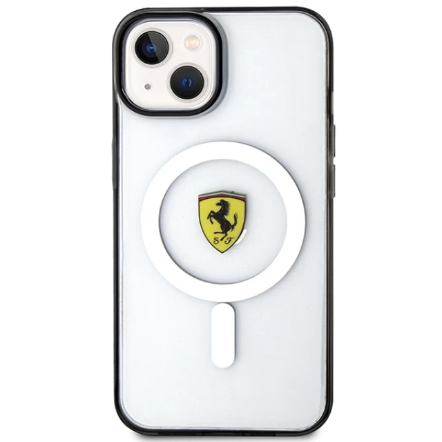 Чехол Ferrari Outline для iPhone 14 Transparent with MagSafe (FEHMP14SURKT)