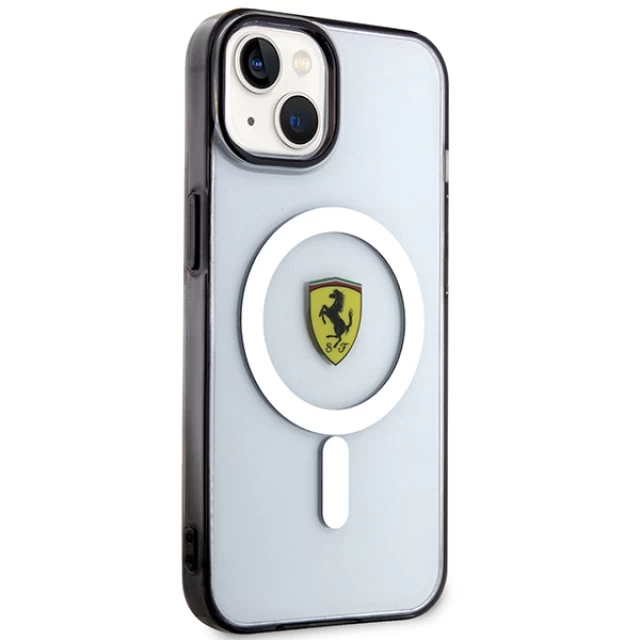 Чохол Ferrari Outline для iPhone 14 Transparent with MagSafe (FEHMP14SURKT)