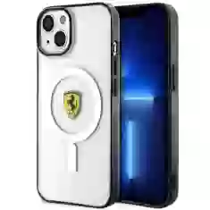 Чехол Ferrari Outline для iPhone 14 Plus Transparent with MagSafe (FEHMP14MURKT)
