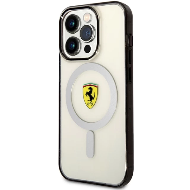 Чехол Ferrari Outline для iPhone 14 Pro Transparent with MagSafe (FEHMP14LURKT)