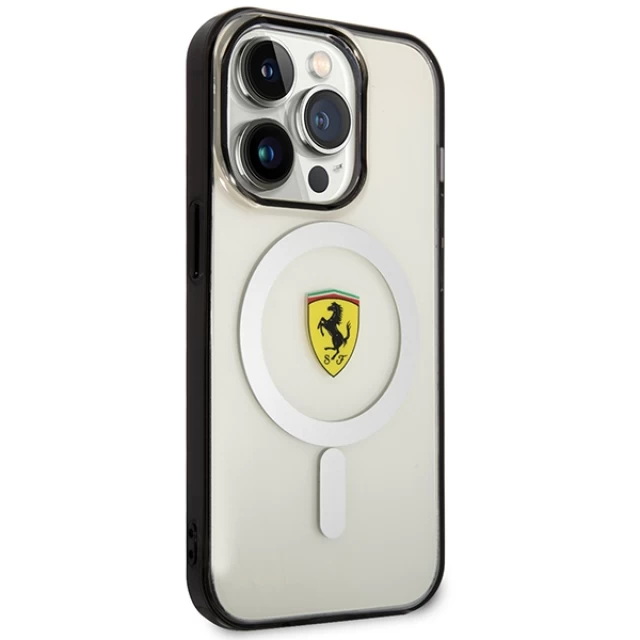 Чехол Ferrari Outline для iPhone 14 Pro Max Transparent with MagSafe (FEHMP14XURKT)