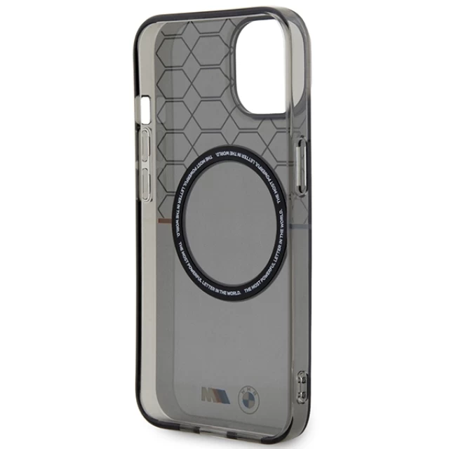Чехол BMW Pattern для iPhone 14 Grey with MagSafe (BMHMP14SHGPK)