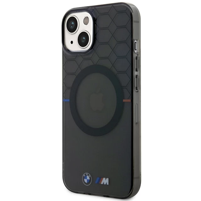 Чехол BMW Pattern для iPhone 14 Plus Grey with MagSafe (BMHMP14MHGPK)