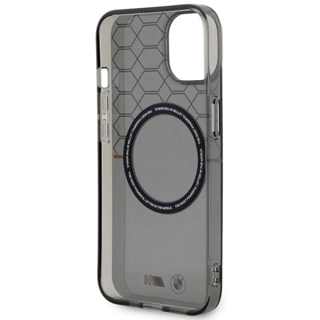 Чехол BMW Pattern для iPhone 14 Plus Grey with MagSafe (BMHMP14MHGPK)