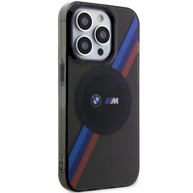 Чехол BMW Tricolor Stripes для iPhone 14 Pro Max Grey with MagSafe (BMHMP14XHDTK)