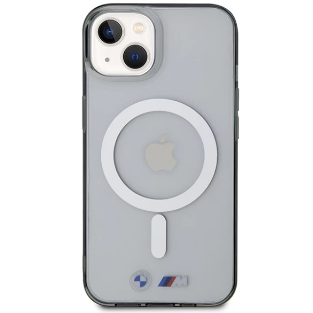 Чохол BMW Silver Ring для iPhone 14 Transparent with MagSafe (BMHMP14SHCRS)
