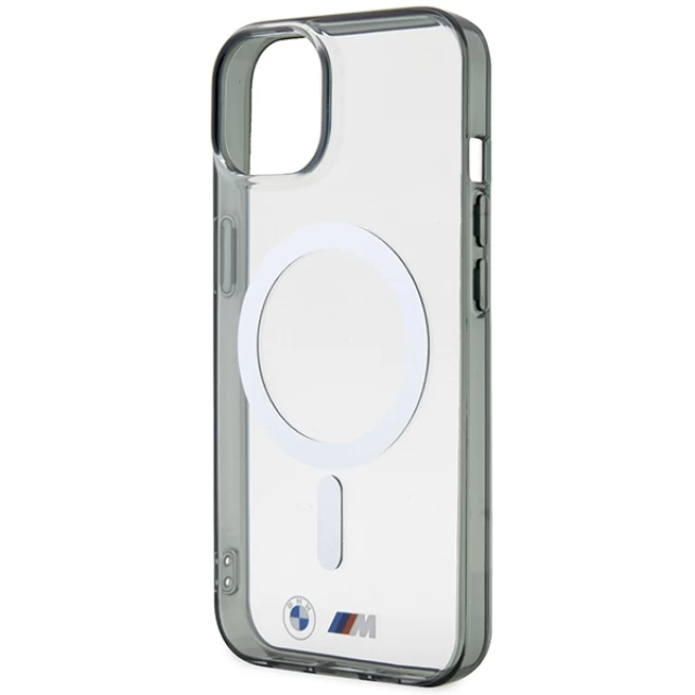 Чехол BMW Silver Ring для iPhone 14 Transparent with MagSafe (BMHMP14SHCRS)
