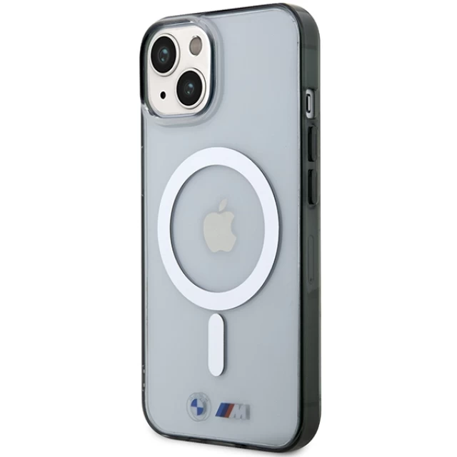 Чехол BMW Silver Ring для iPhone 14 Plus Transparent with MagSafe (BMHMP14MHCRS)