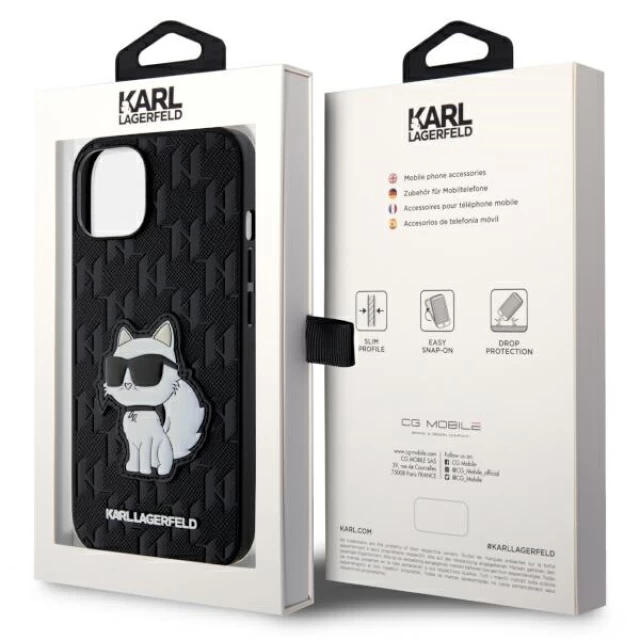 Чохол Karl Lagerfeld Saffiano Monogram Choupette для iPhone 14 Plus Black (KLHCP14MSAKHPCK)