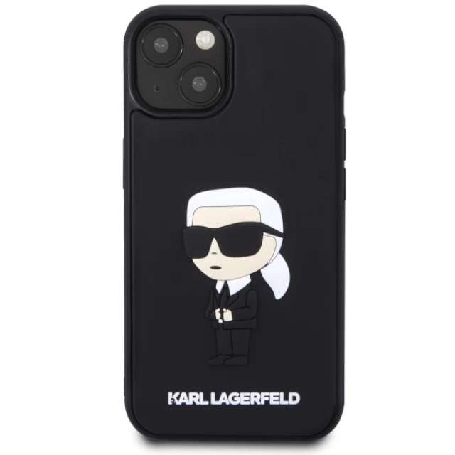 Чохол Karl Lagerfeld Rubber Ikonik 3D для iPhone 14 Black (KLHCP14S3DRKINK)