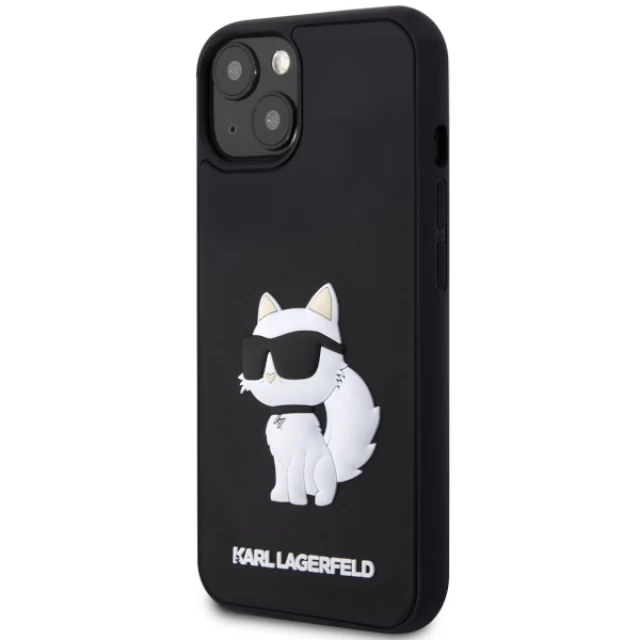 Чехол Karl Lagerfeld Rubber Choupette 3D для iPhone 14 Black (KLHCP14S3DRKHNK)