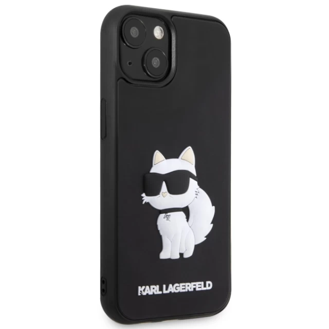 Чехол Karl Lagerfeld Rubber Choupette 3D для iPhone 14 Black (KLHCP14S3DRKHNK)