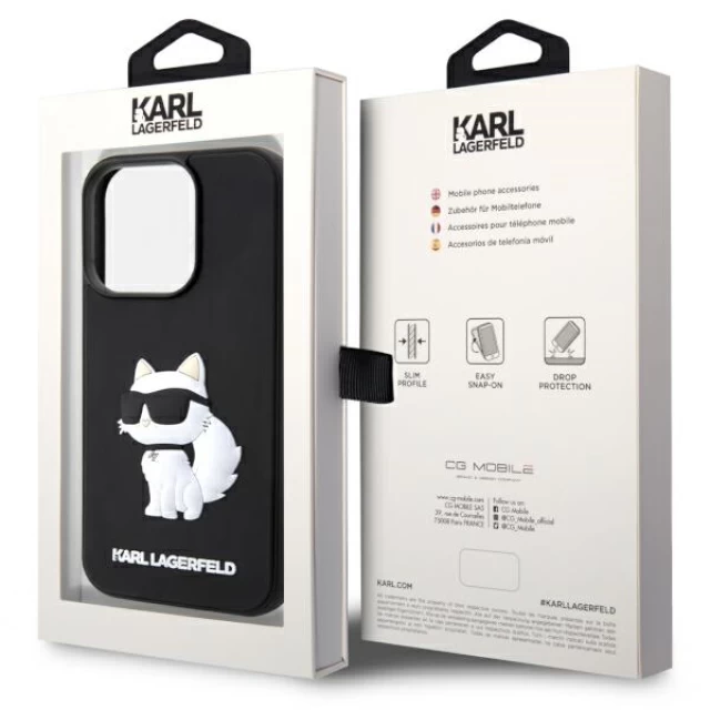 Чехол Karl Lagerfeld Rubber Choupette 3D для iPhone 14 Pro Black (KLHCP14L3DRKHNK)
