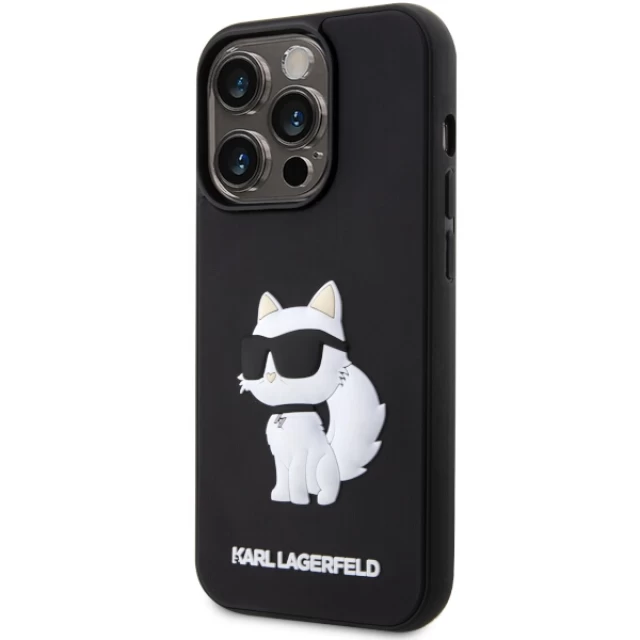 Чехол Karl Lagerfeld Rubber Choupette 3D для iPhone 14 Pro Black (KLHCP14L3DRKHNK)
