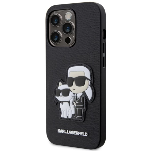 Чохол Karl Lagerfeld Saffiano Karl & Choupette для iPhone 14 Pro Black (KLHCP14LSANKCPK)