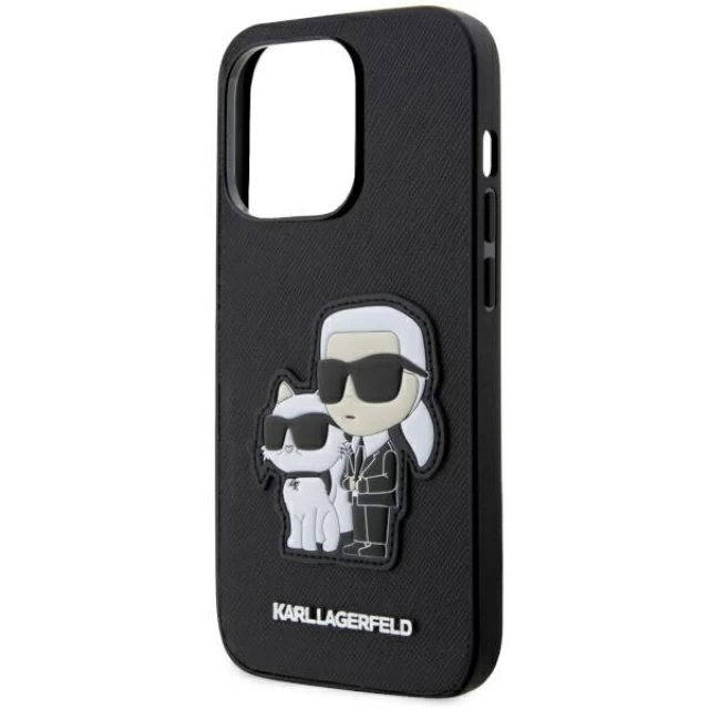 Чехол Karl Lagerfeld Saffiano Karl & Choupette для iPhone 14 Pro Black (KLHCP14LSANKCPK)