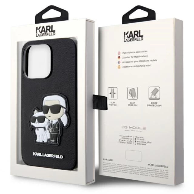 Чохол Karl Lagerfeld Saffiano Karl & Choupette для iPhone 14 Pro Max Black (KLHCP14XSANKCPK)