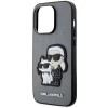 Чохол Karl Lagerfeld Saffiano Karl & Choupette для iPhone 14 Pro Silver (KLHCP14LSANKCPG)