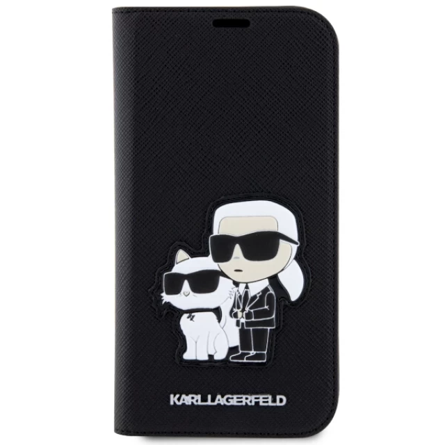 Чохол Karl Lagerfeld Saffiano Karl & Choupette для iPhone 14 Black (KLBKP14SSANKCPK)
