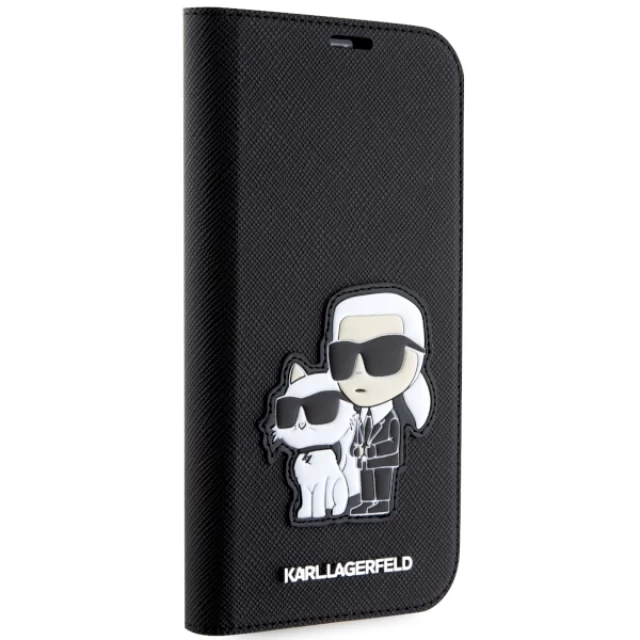 Чохол Karl Lagerfeld Saffiano Karl & Choupette для iPhone 14 Pro Black (KLBKP14LSANKCPK)