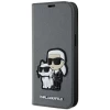 Чехол Karl Lagerfeld Saffiano Karl & Choupette для iPhone 14 Silver (KLBKP14SSANKCPG)