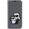 Чехол Karl Lagerfeld Saffiano Karl & Choupette для iPhone 14 Silver (KLBKP14SSANKCPG)