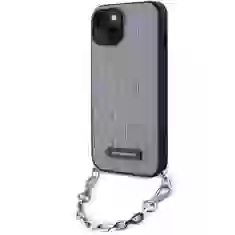 Чохол Karl Lagerfeld Saffiano Monogram Chain для iPhone 14 Silver (KLHCP14SSACKLHPG)