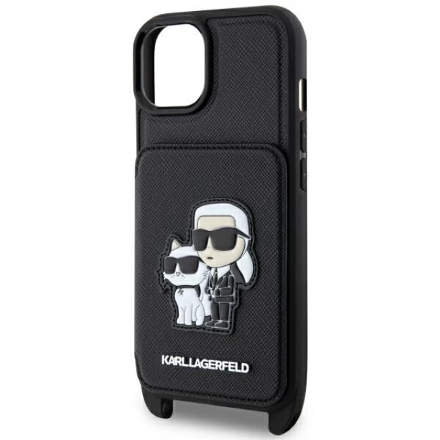 Чохол Karl Lagerfeld Saffiano Karl & Choupette для iPhone 14 Plus Black (KLHCP14MCSAKCPMK)