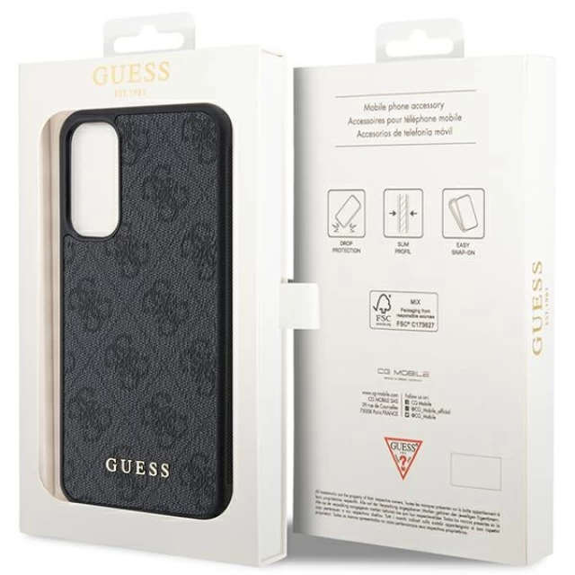 Чохол Guess 4G Metal Gold Logo для Samsung Galaxy A34 5G (A346) Grey (GUHCSA34G4GFGR)