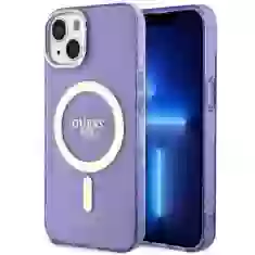 Чохол Guess Glitter Gold для iPhone 14 Plus Purple with MagSafe (GUHMP14MHCMCGU)