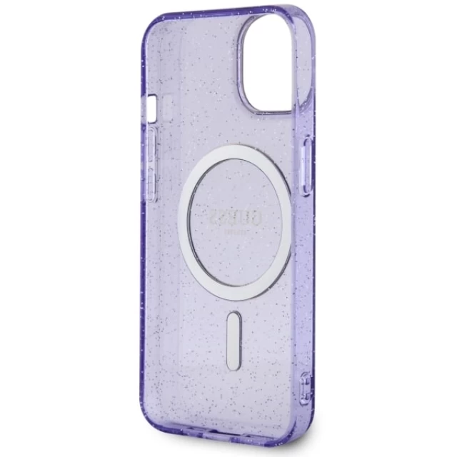 Чехол Guess Glitter Gold для iPhone 14 Plus Purple with MagSafe (GUHMP14MHCMCGU)