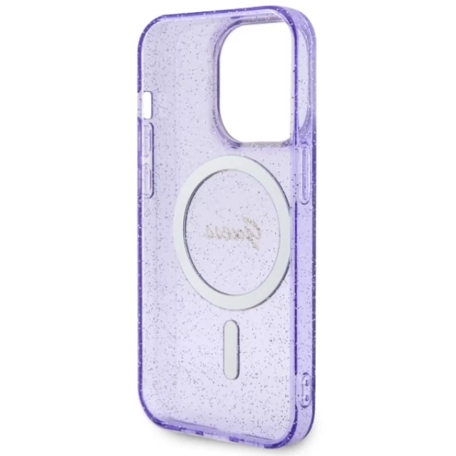 Чохол Guess Glitter Gold для iPhone 14 Pro Purple with MagSafe (GUHMP14LHCMCGU)