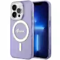 Чохол Guess Glitter Gold для iPhone 14 Pro Max Purple with MagSafe (GUHMP14XHCMCGU)
