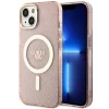 Чехол Guess Glitter Gold для iPhone 14 Plus Pink with MagSafe (GUHMP14MHCMCGP)