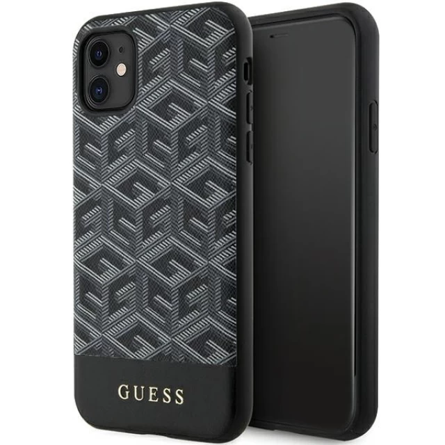 Чохол Guess G Cube Stripes для iPhone 11 | XR Black with MagSafe (GUHMN61HGCFSEK)