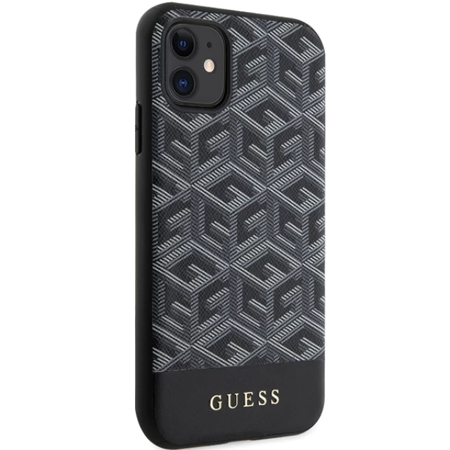 Чохол Guess G Cube Stripes для iPhone 11 | XR Black with MagSafe (GUHMN61HGCFSEK)