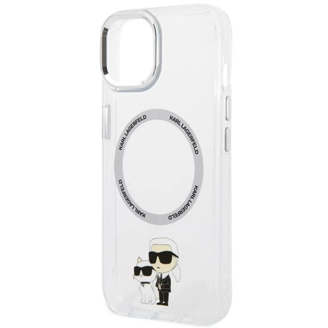 Чехол Karl Lagerfeld Iconic Karl & Choupette для iPhone 13 Transparent with MagSafe (KLHMP13MHNKCIT)