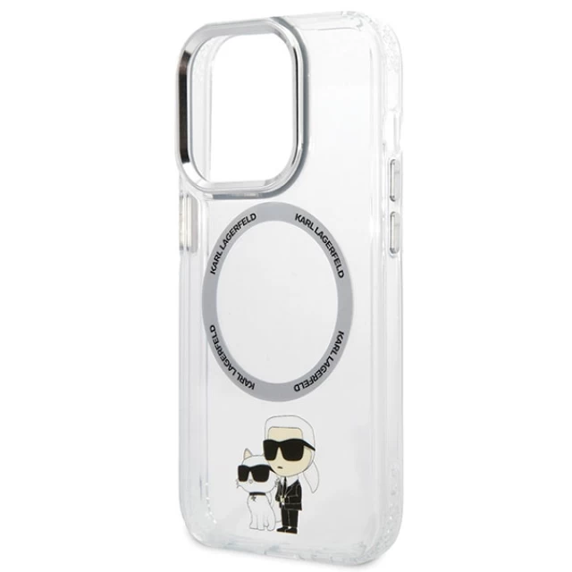 Чехол Karl Lagerfeld Iconic Karl & Choupette для iPhone 13 Pro Transparent with MagSafe (KLHMP13LHNKCIT)