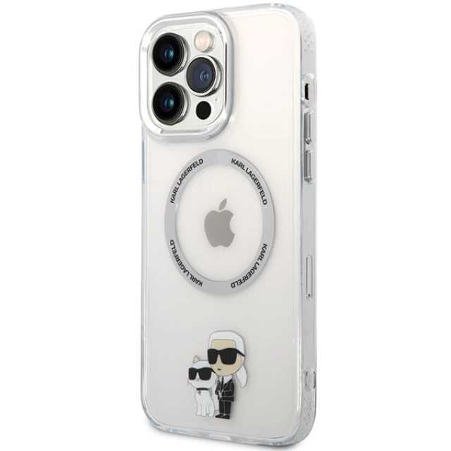 Чехол Karl Lagerfeld Iconic Karl & Choupette для iPhone 13 Pro Max Transparent with MagSafe (KLHMP13XHNKCIT)