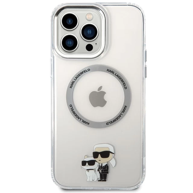 Чохол Karl Lagerfeld Iconic Karl & Choupette для iPhone 13 Pro Max Transparent with MagSafe (KLHMP13XHNKCIT)