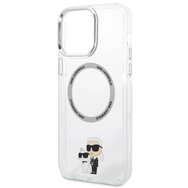 Чехол Karl Lagerfeld Iconic Karl & Choupette для iPhone 13 Pro Max Transparent with MagSafe (KLHMP13XHNKCIT)