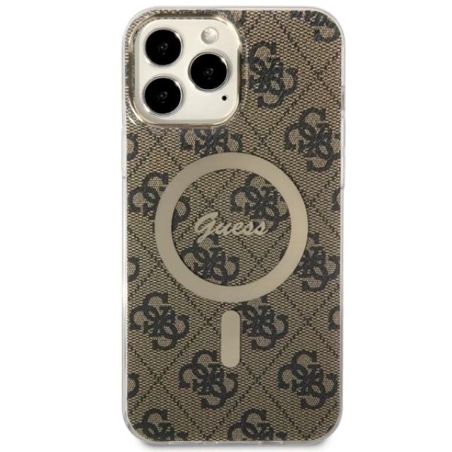 Чехол Guess 4G для iPhone 13 Pro Max Brown with MagSafe (GUHMP13XH4STW)