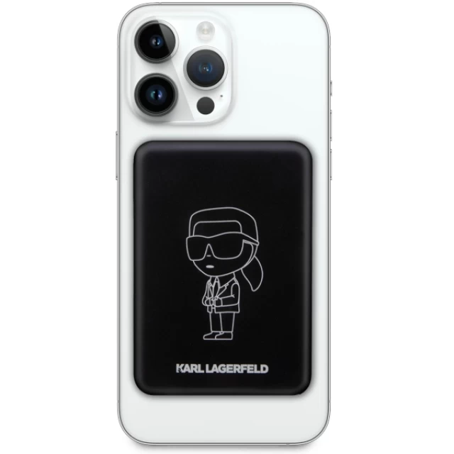 Портативний зарядний пристрій Karl Lagerfeld Ikonik 5W 3000mAh Black with MagSafe (KLPBMKIOTTGK)