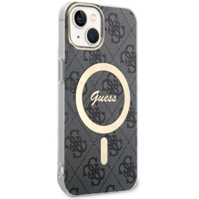 Чехол Guess 4G для iPhone 14 Plus Black with MagSafe (GUHMP14MH4STK)