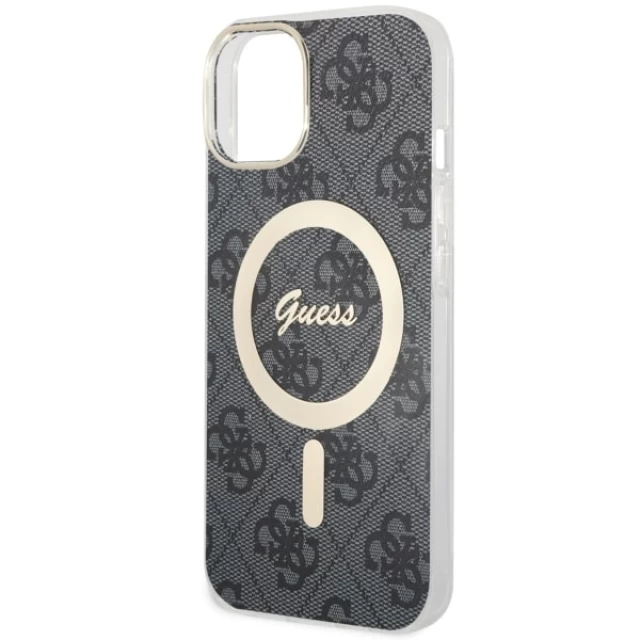 Чехол Guess 4G для iPhone 14 Plus Black with MagSafe (GUHMP14MH4STK)