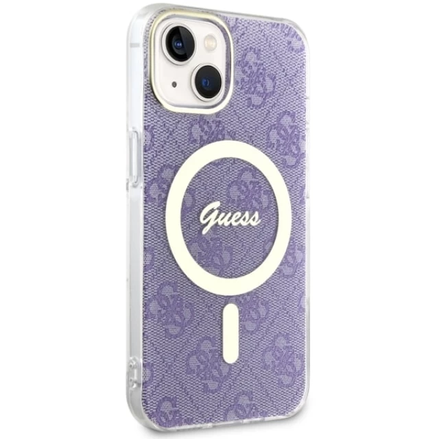 Чохол Guess 4G для iPhone 14 Purple with MagSafe (GUHMP14SH4STU)